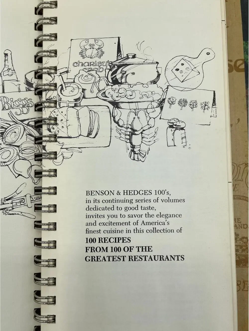 Vintage 1978 Cookbook: 100 Restaurant Recipes, Spiral Bound